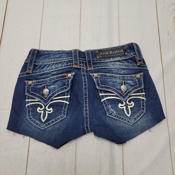 Rock Revival cut off jean denim Stephanie shorts le fleur - Picture 1 of 7